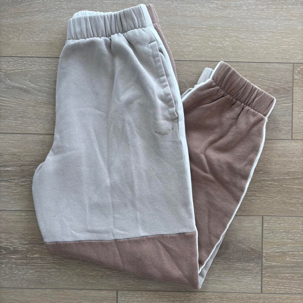 Abercrombie & Fitch Brown and Tan Jogger Elastic Waist Sweatpants Sz Small